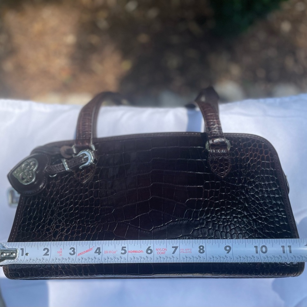 Brighton Satchel Handbag, Rich Brown Croc Embossed, Vintage! - Picture 14 of 14